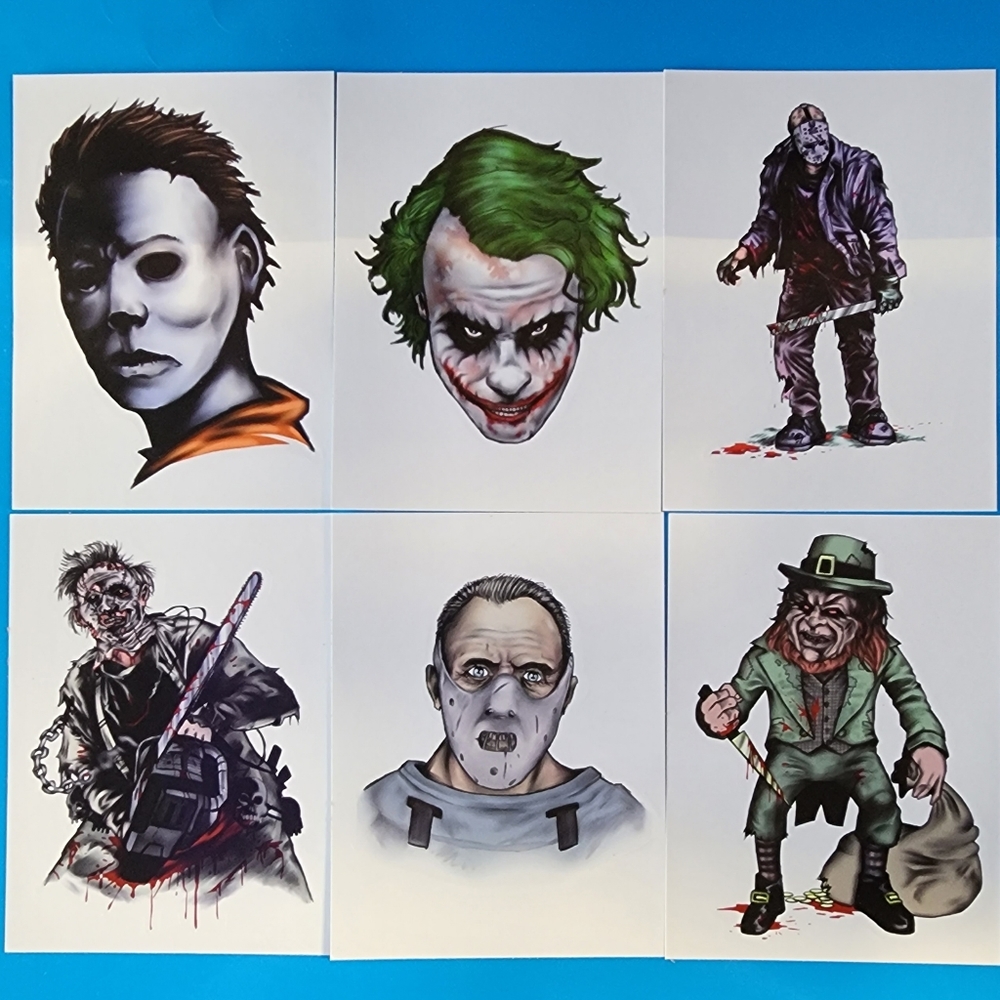Set of 12 Terror Stickers, Series 1, Vending Machine Stickers, Horror Movie